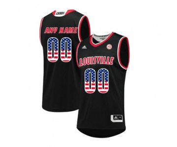 Louisville Cardinals Customized Black USA Flag College Basketball Jersey