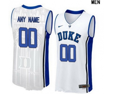 Women's Duke Blue Devils Custom V-neck College Basketball Nike Elite Jersey - White