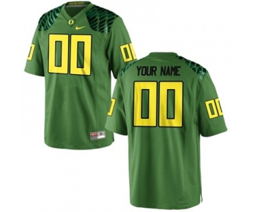 Men's Oregon Ducks 2015 Nike Apple Green Alternate Custom Game Football Jerse