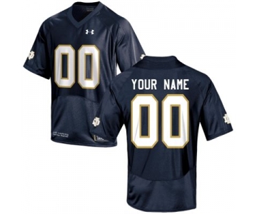 Mens Notre Dame Fighting Irish 2015 Under Armour Navy Blue Custom Replica Football Jersey