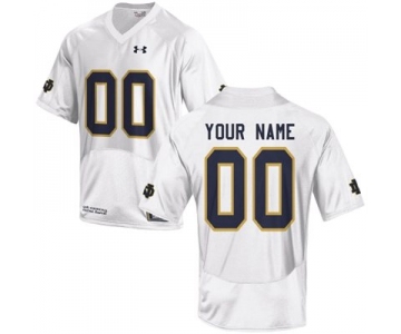 Mens Notre Dame Fighting Irish 2015 Under Armour White Custom Replica Football Jersey