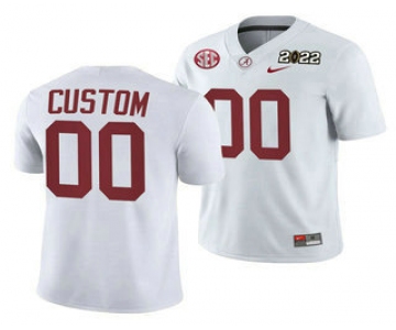 Men's Alabama Crimson Tide ACTIVE PLAYER Custom 2022 Patch White College Football Stitched Jersey