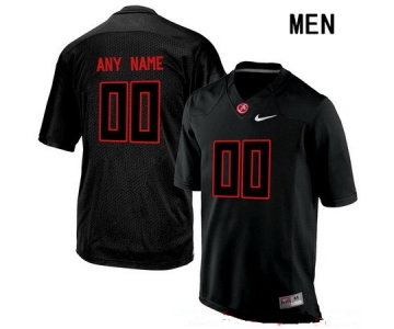 Men's Alabama Crimson Tide Custom College Football Nike Limited Jersey - Lights Black Out