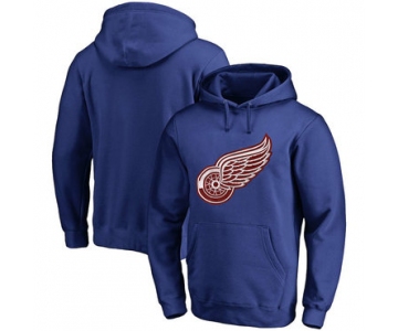 Detroit Red Wings Blue Men's Customized All Stitched Pullover Hoodie