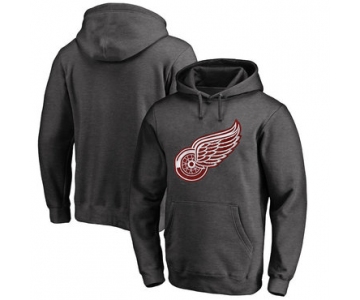 Detroit Red Wings Dark Gray Men's Customized All Stitched Pullover Hoodie