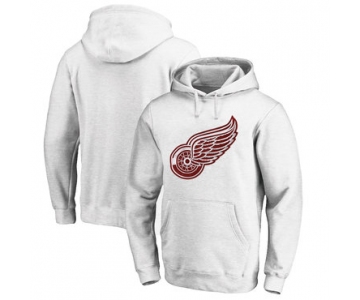 Detroit Red Wings White Men's Customized All Stitched Pullover Hoodie