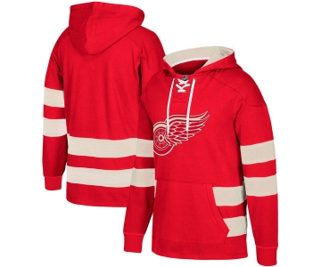 NHL Detroit Red Wings Red Men's Customized All Stitched Hooded Sweatshirt