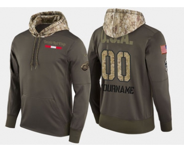 Nike Red Wings Men's Customized Olive Salute To Service Pullover Hoodie