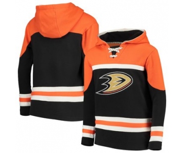 Anaheim Ducks Black Men's Customized All Stitched Hooded Sweatshirt