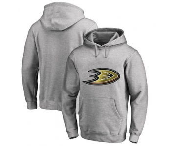 Anaheim Ducks Gray Men's Customized All Stitched Pullover Hoodie