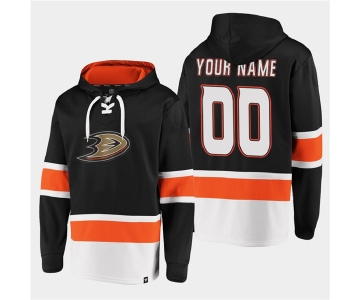 Men's Anaheim Ducks Active Player Custom Black Ageless Must-Have Lace-Up Pullover Hoodie