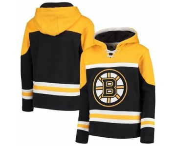 Boston Bruins Black Men's Customized All Stitched Hooded Sweatshirt