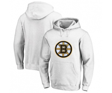 Boston Bruins White Men's Customized All Stitched Pullover Hoodie