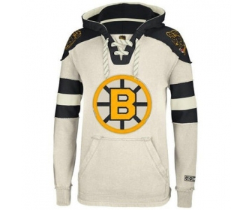 Bruins Cream CCM Men's Customized All Stitched Sweatshirt