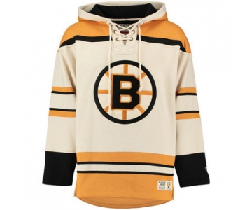 Bruins Cream Men's Customized All Stitched Sweatshirt