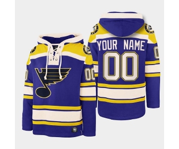 Men St. Louis Blues Active Player Custom Blue Ageless Must-Have Lace-Up Pullover Hoodie