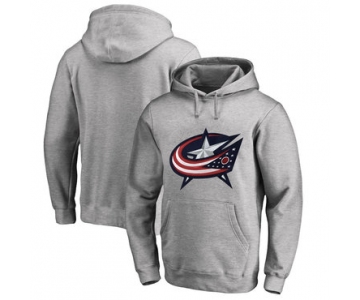 Columbus Blue Jackets Gray Men's Customized All Stitched Pullover Hoodie