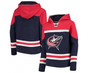 Columbus Blue Jackets Navy Men's Customized All Stitched Hooded Sweatshirt