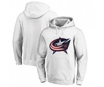 Columbus Blue Jackets White Men's Customized All Stitched Pullover Hoodie