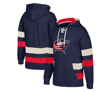 NHL Columbus Blue Jackets Navy Men's Customized All Stitched Hooded Sweatshirt