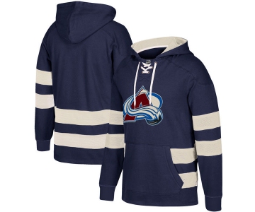 Colorado Avalanche Navy Men's Customized All Stitched Hooded Sweatshirt