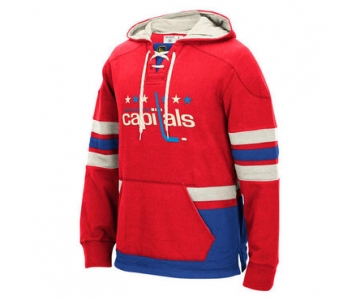 Capitals Red Pullover Men's Customized All Stitched Sweatshirt