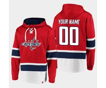 Men's Washington Capitals Active Player Custom Red All Stitched Sweatshirt Hoodie