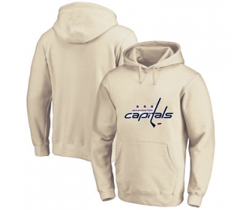 Washington Capitals Cream Men's Customized All Stitched Pullover Hoodie