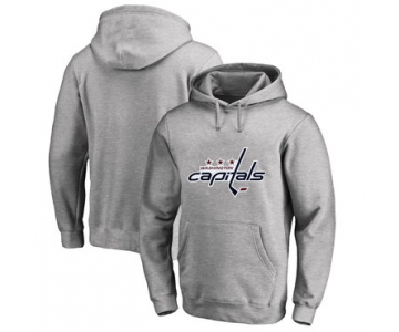 Washington Capitals Gray Men's Customized All Stitched Pullover Hoodie