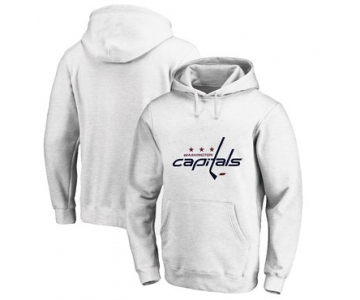 Washington Capitals White Men's Customized All Stitched Pullover Hoodie