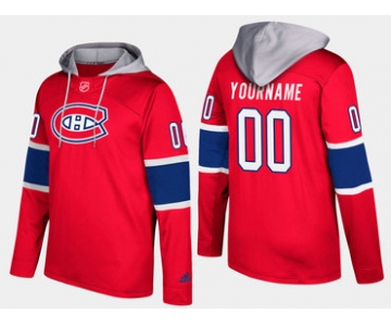 Adidas Canadiens Men's Customized Name And Number Red Hoodie