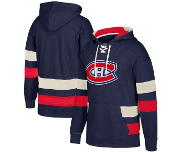 Canadiens Navy Men's Customized All Stitched Hooded Sweatshirt