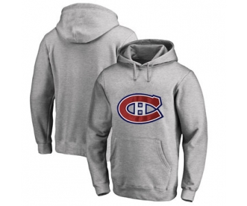 Montreal Canadiens Gray Men's Customized All Stitched Pullover Hoodie