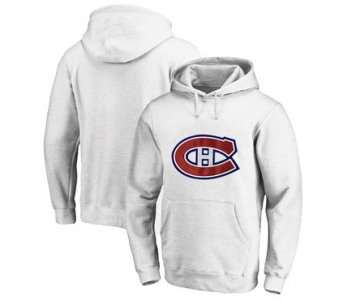 Montreal Canadiens White Men's Customized All Stitched Pullover Hoodie