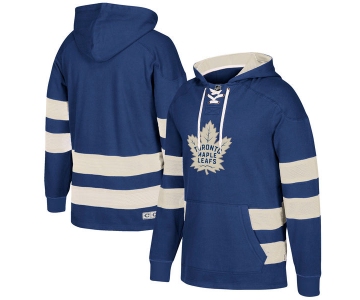 NHL Maple Leafs Blue Men's Customized All Stitched Hooded Sweatshirt