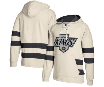 Los Angeles Kings Cream Men's Customized All Stitched Hooded Sweatshirt