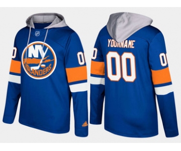 Adidas Islanders Men's Customized Name And Number Blue Hoodie