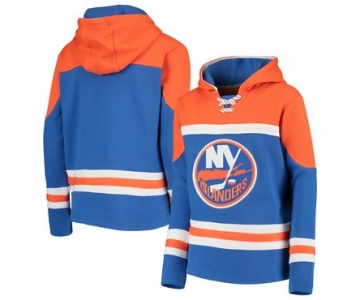 New York Islanders Blue Men's Customized All Stitched Hooded Sweatshirt