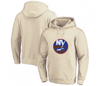 New York Islanders Cream Men's Customized All Stitched Pullover Hoodie