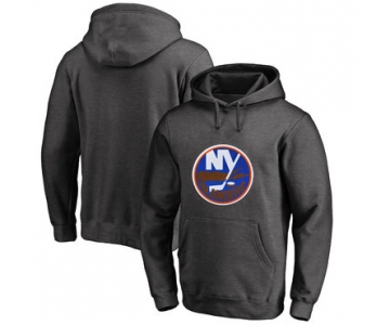 New York Islanders Dark Gray Men's Customized All Stitched Pullover Hoodie