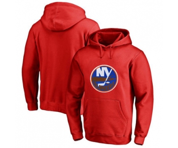 New York Islanders Red Men's Customized All Stitched Pullover Hoodie