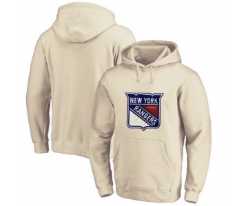 New York Rangers Cream Men's Customized All Stitched Pullover Hoodie