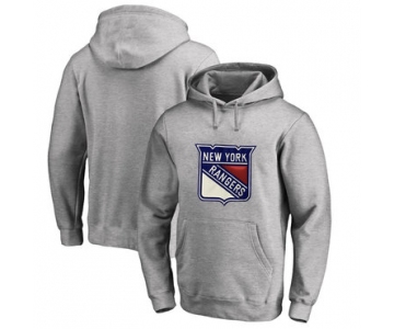 New York Rangers Gray Men's Customized All Stitched Pullover Hoodie