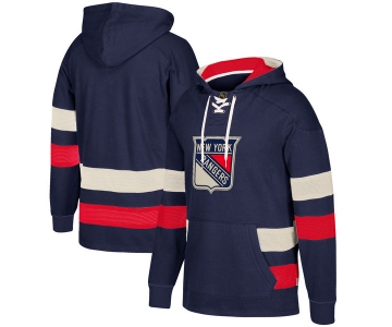 New York Rangers Navy Men's Customized All Stitched Hooded Sweatshirt