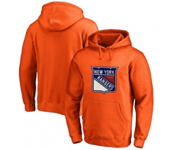 New York Rangers Orange Men's Customized All Stitched Pullover Hoodie