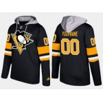 Adidas Penguins Men's Customized Name And Number Black Hoodie