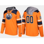 Adidas Oilers Men's Customized Name And Number Orange Hoodie