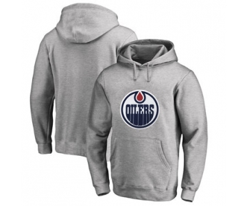 Edmonton Oilers Gray Men's Customized All Stitched Pullover Hoodie