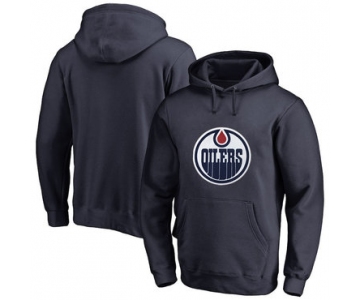 Edmonton Oilers Navy Men's Customized All Stitched Pullover Hoodie