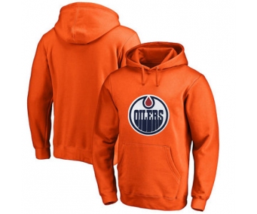 Edmonton Oilers Orange Men's Customized All Stitched Pullover Hoodie